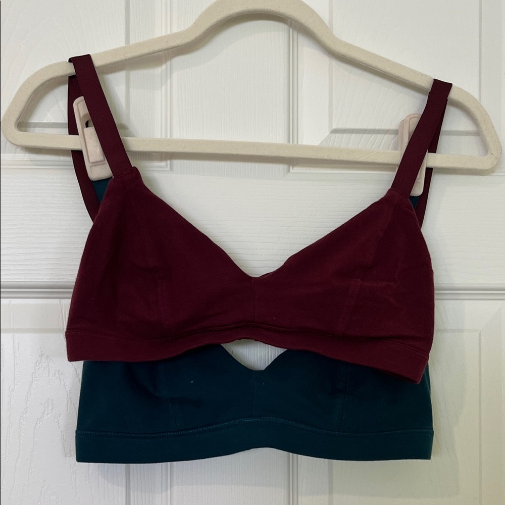 Burgundy and Teal Bralette Duo